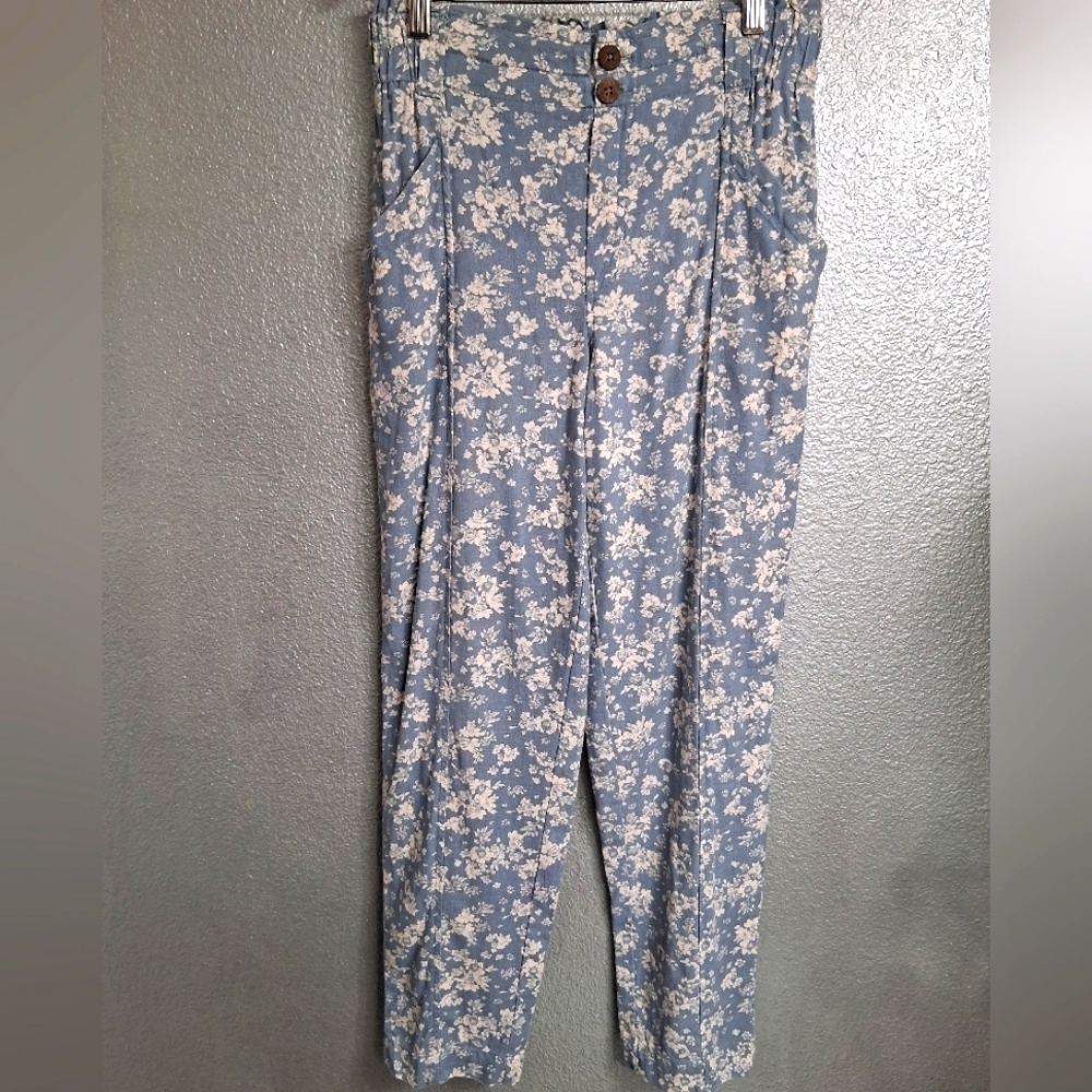 SO Linen Blend High Rise Tapered Leg Pants    Size S